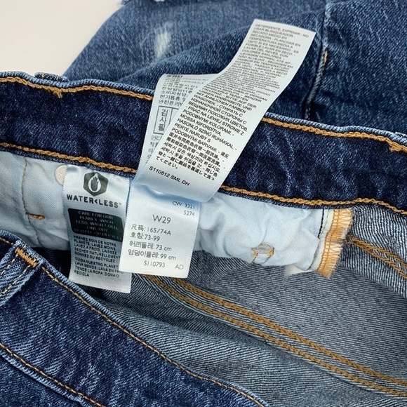 Levis 501 cut-off denim jean shorts distressed button fly raw hem fray women 29 - Picture 5 of 5